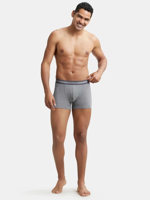 Mens Super Cotton Rib Solid Trunk with Stay Fresh Properties-Grey