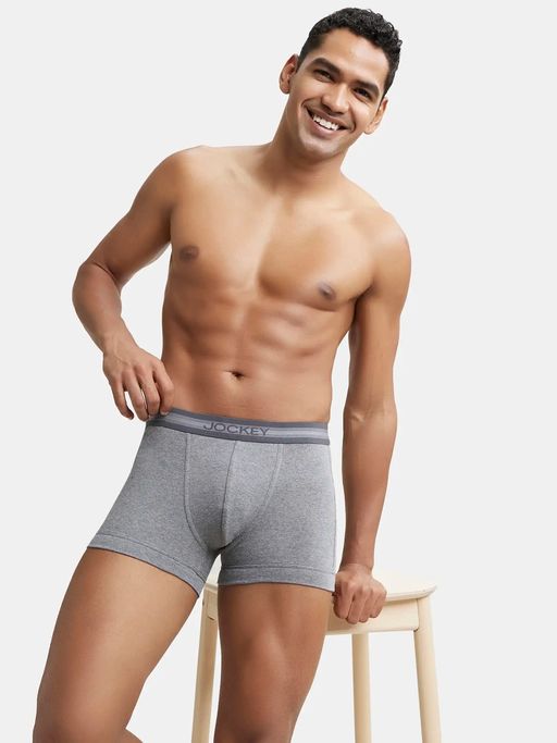 Mens Super Cotton Rib Solid Trunk with Stay Fresh Properties-Grey