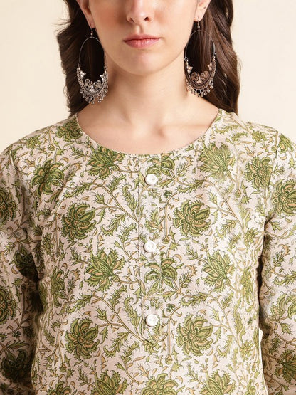 Floral Printed Straight Kurta