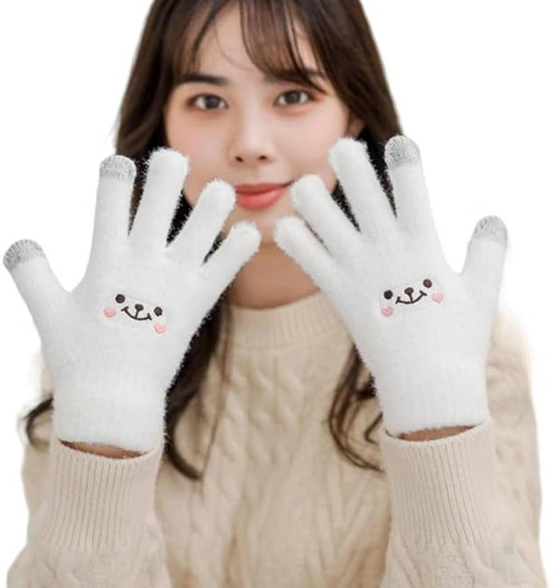 Solid Winter Women Gloves