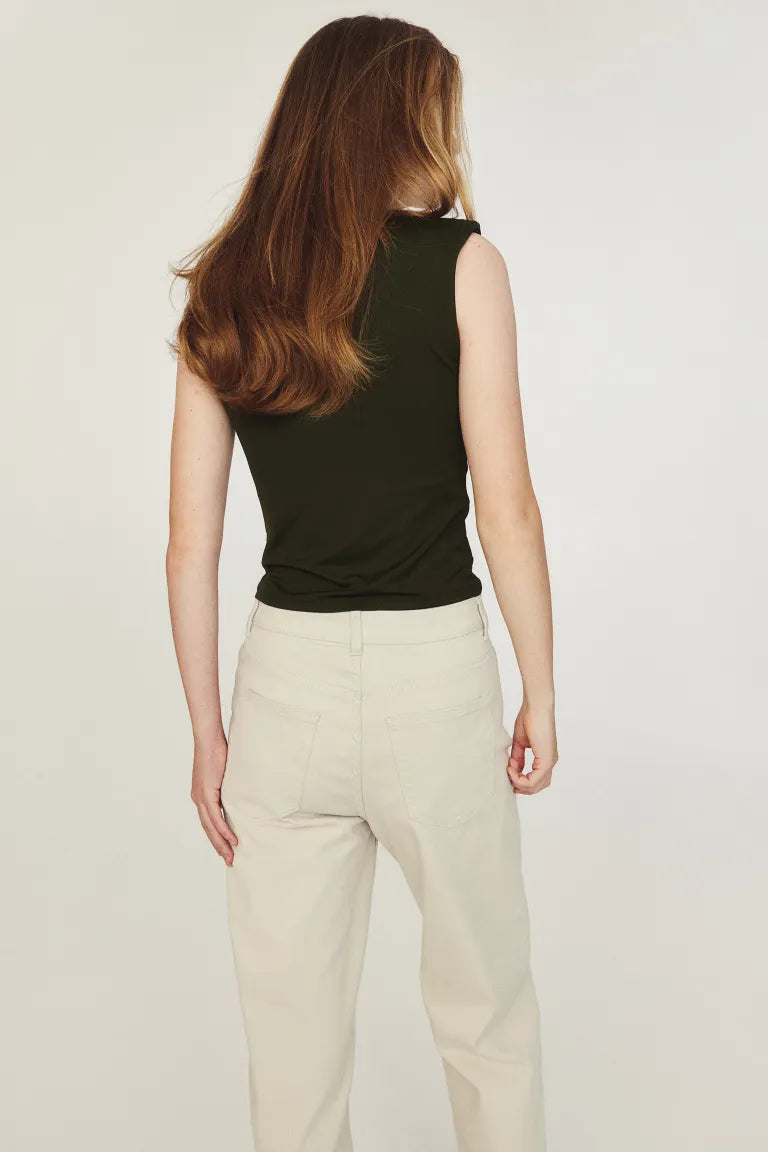 Wide twill trousers