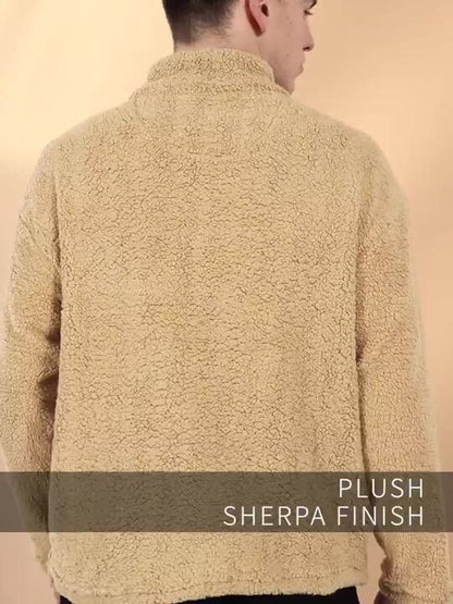 Sherpa Half Zipper Relaxed Fit Sweatshirt