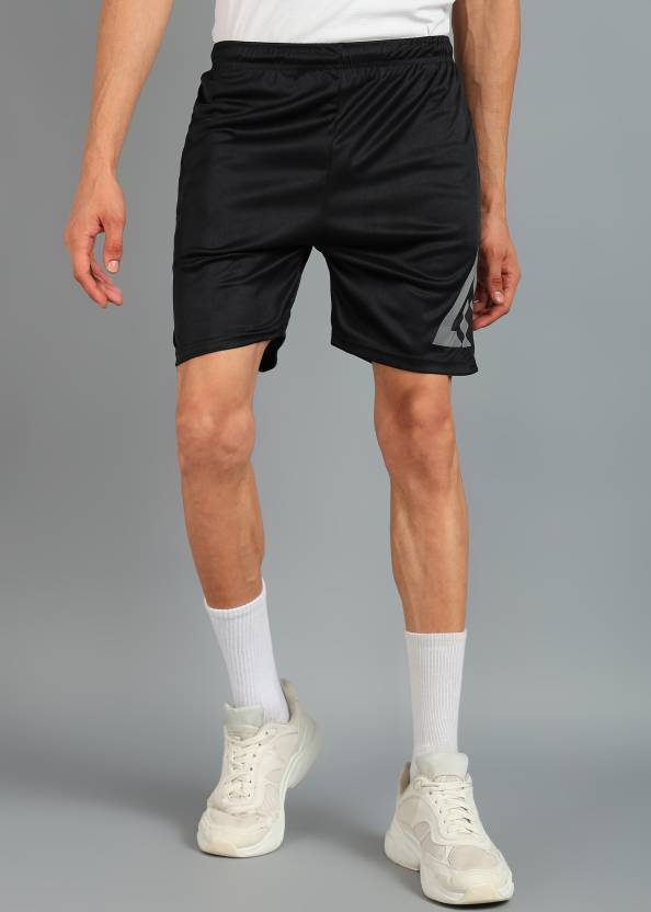 Solid Men Black Running Shorts