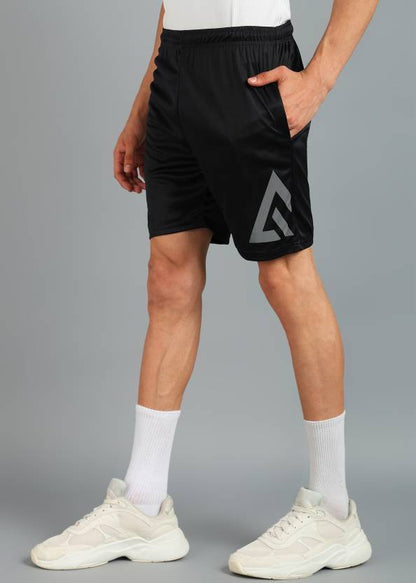 Solid Men Black Running Shorts