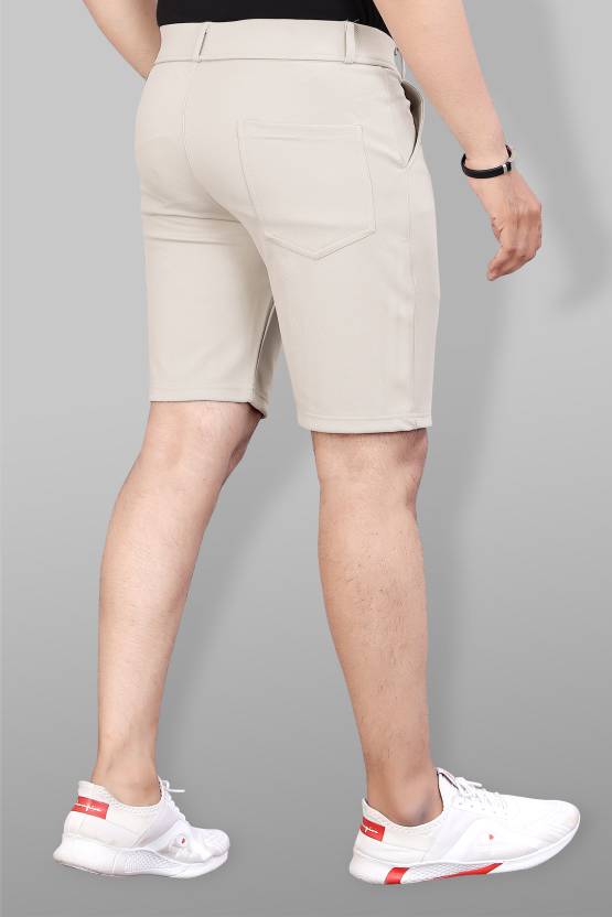 Solid Men Beige Casual Shorts