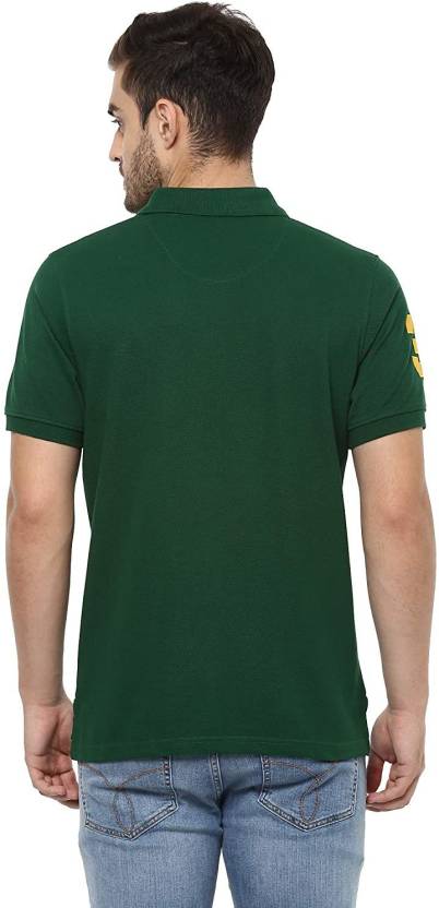 Men Solid Polo Neck Modal Green T-Shirt