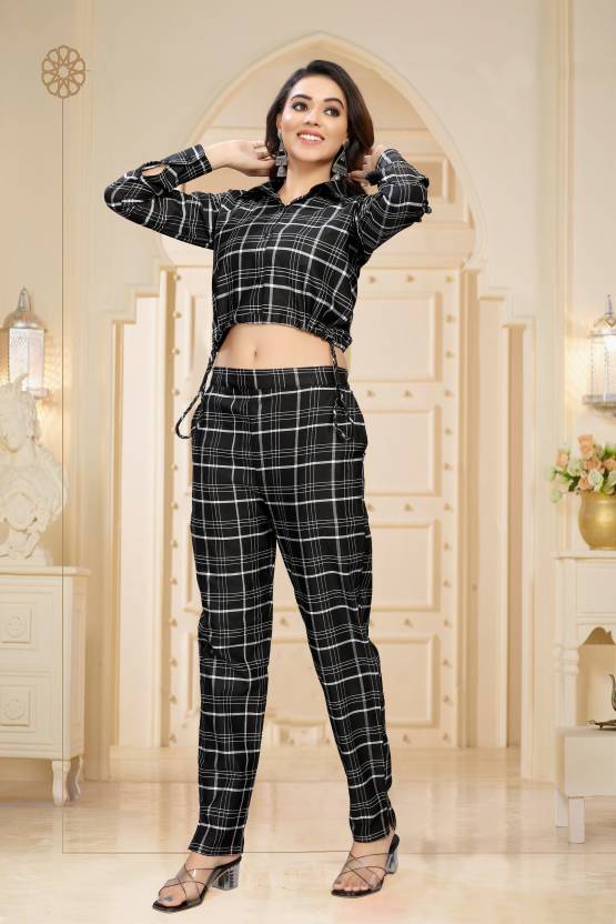 Women Crepe Ethnic Top Pant Set