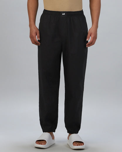 Bewakoof Men's Black Pyjamas