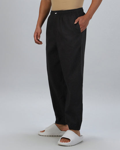 Bewakoof Men's Black Pyjamas