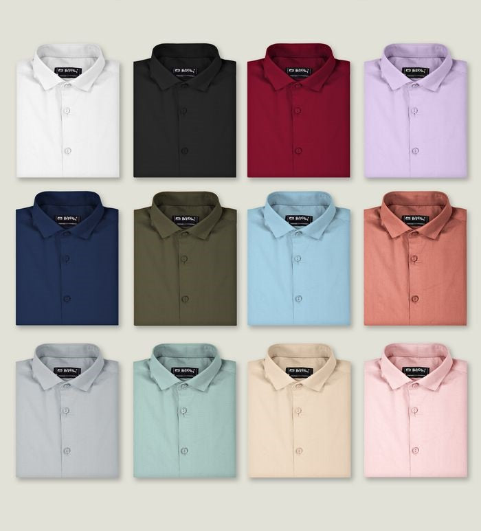 Pick Any 2 Plain Cotton Solid Shirts Combo