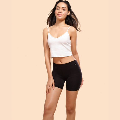 Solid Women Black Cycling Shorts