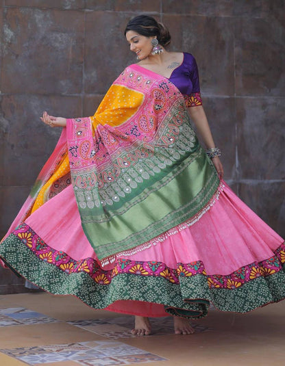 Pink Silk Digital Printed Wedding Wear Lehenga choli