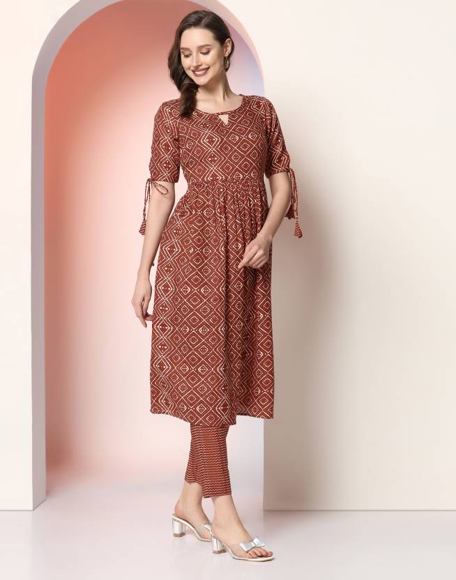 Women Cotton Silk Kurta Pant Set