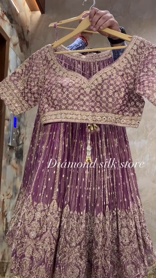 Beautiful lavender lahega choli