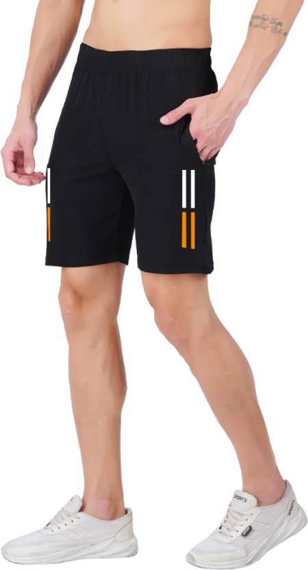 Solid Men Black Regular Shorts