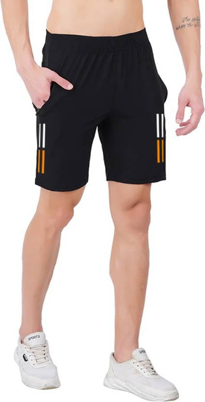 Solid Men Black Regular Shorts