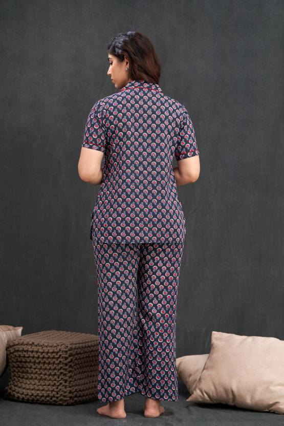 Women Shirt & Pyjama set Multicolor Printed