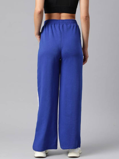 Women Solid Blue Track Pants