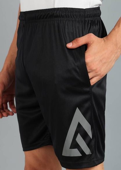 Solid Men Black Running Shorts