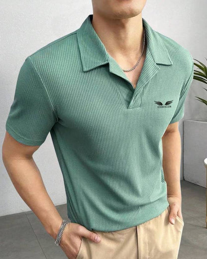 Men Solid Polo Neck Polyester Light Green T-Shirt