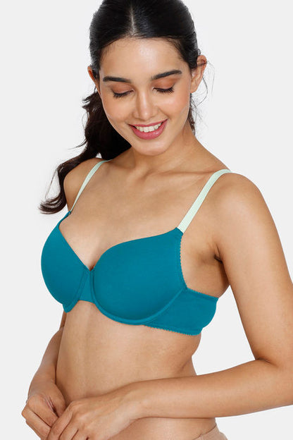 Zivame Beautiful Basics Padded Wired Medium Coverage T Shirt Bra