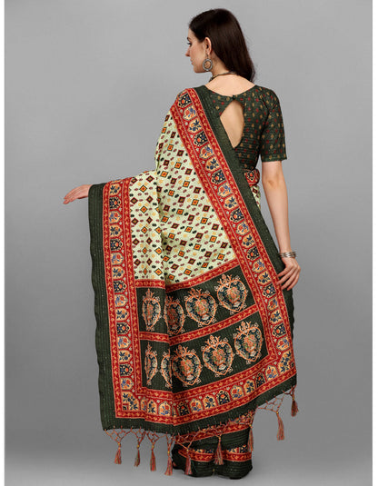 Beige Dola Digital Printed Casual Wear Saree