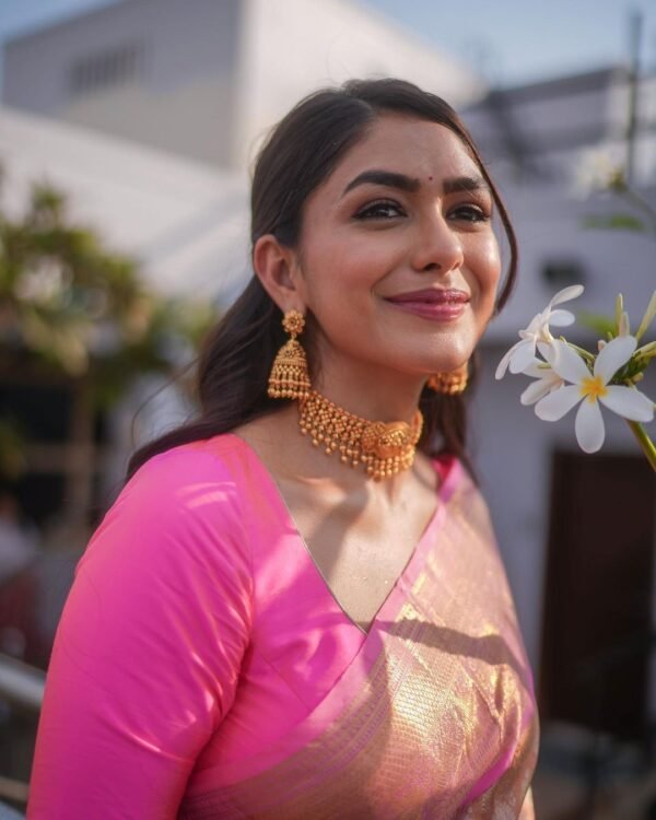 Festival Wear Jacquard Light Pink Saree - Image 4