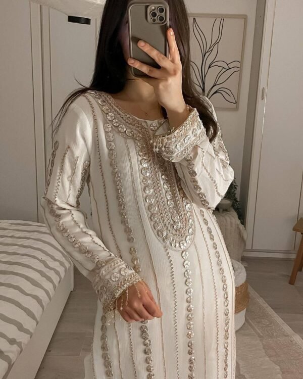 Women's Wear Georgette White Kurta Set - Image 3