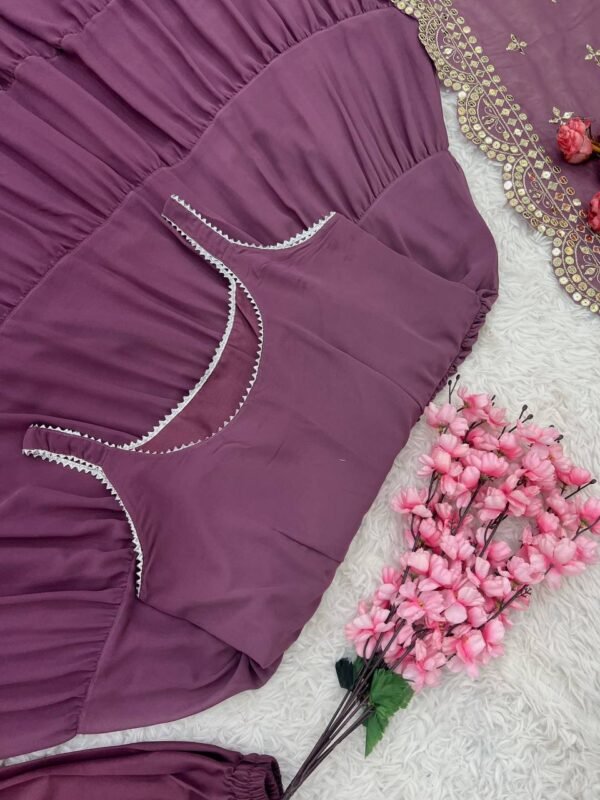 Ready To Wear Georgette Wine Anarkali Suit - Image 7