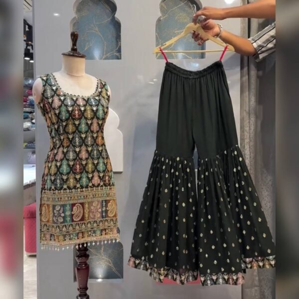 Georgette Embroidery Multi Palazzo Set