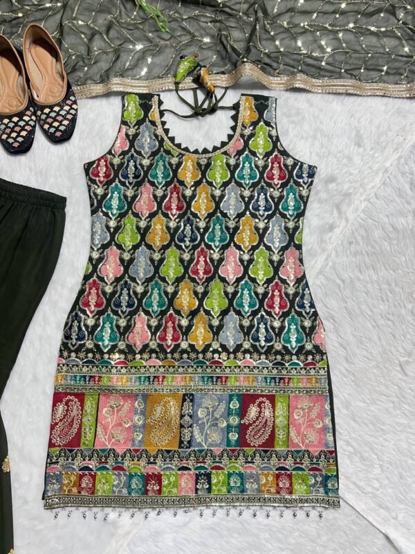 Georgette Embroidery Multi Palazzo Set - Image 5