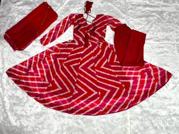 Ready To Wear Organza Pink Anarakali Suit - Image 7