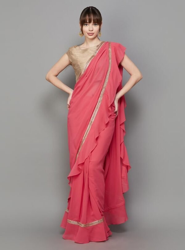 Women Solid Pre-stitched Saree