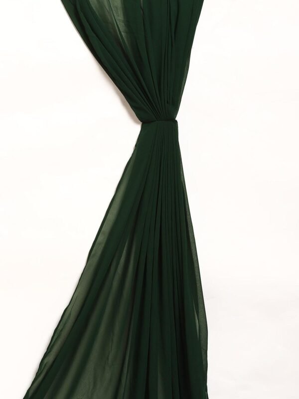 Green Embellished Georgette Ready to Wear Saree - Image 3