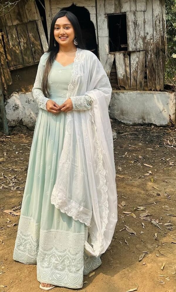 Designer Party Wear Light Green Anarkali Suit
