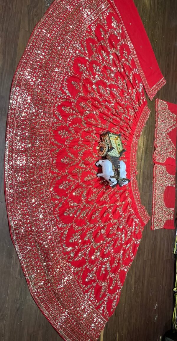 Trending Georgette Red Lehenga Choli - Image 4