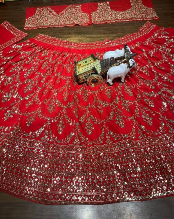 Trending Georgette Red Lehenga Choli - Image 5