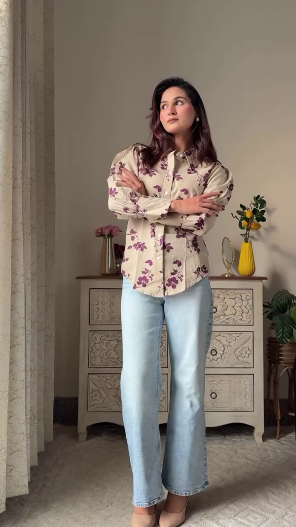 Printed Shirt-Collar Shirt With Trouser Co-Ords - Image 4