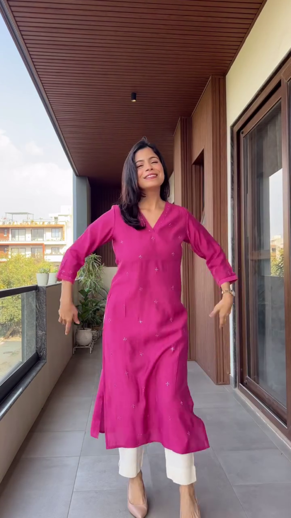 Straight fit and Flared bagru Printed Cotton Dress with Gathering and Pocket Details - Image 6