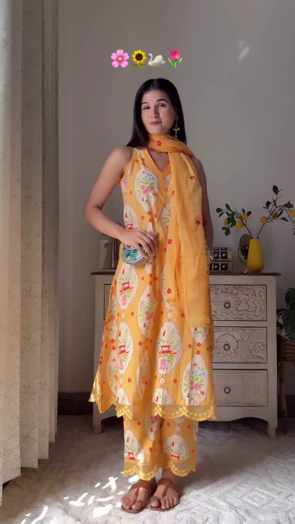 Kurti Paint And Dupatta Set| Kurta For Girls