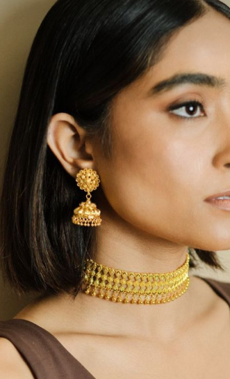 24K Gold-Plated Green & Black Enamel Border Ruby Pink & White Kundan Necklace Set