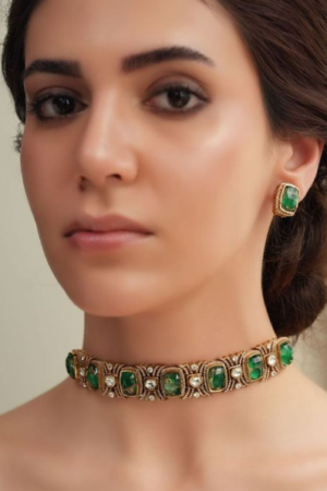 Gold-Plated Austrian Diamond-Studded Jewellery Set