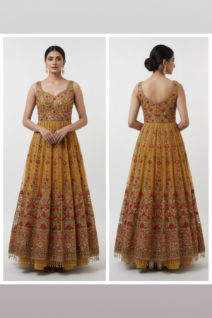 Yellow Bel Buti Patterned Stitched Suit