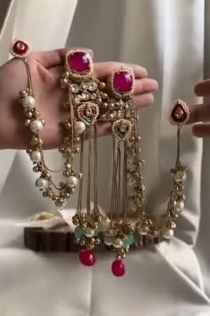 Royal Kundan Pearl Bridal Necklace Set