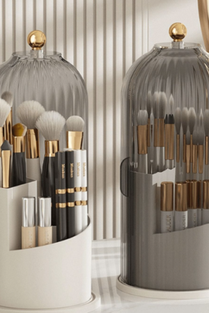 Luxury Dustproof Makeup Brush Organizer with Dome Cover ✨