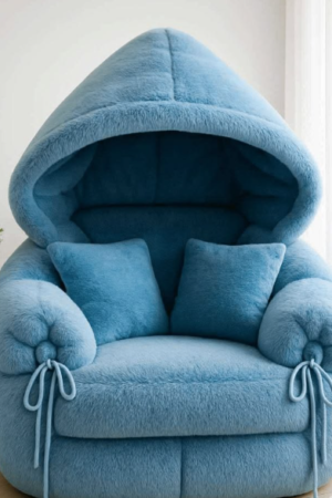 Cozy Hooded Accent Lounge Chair with Cushions